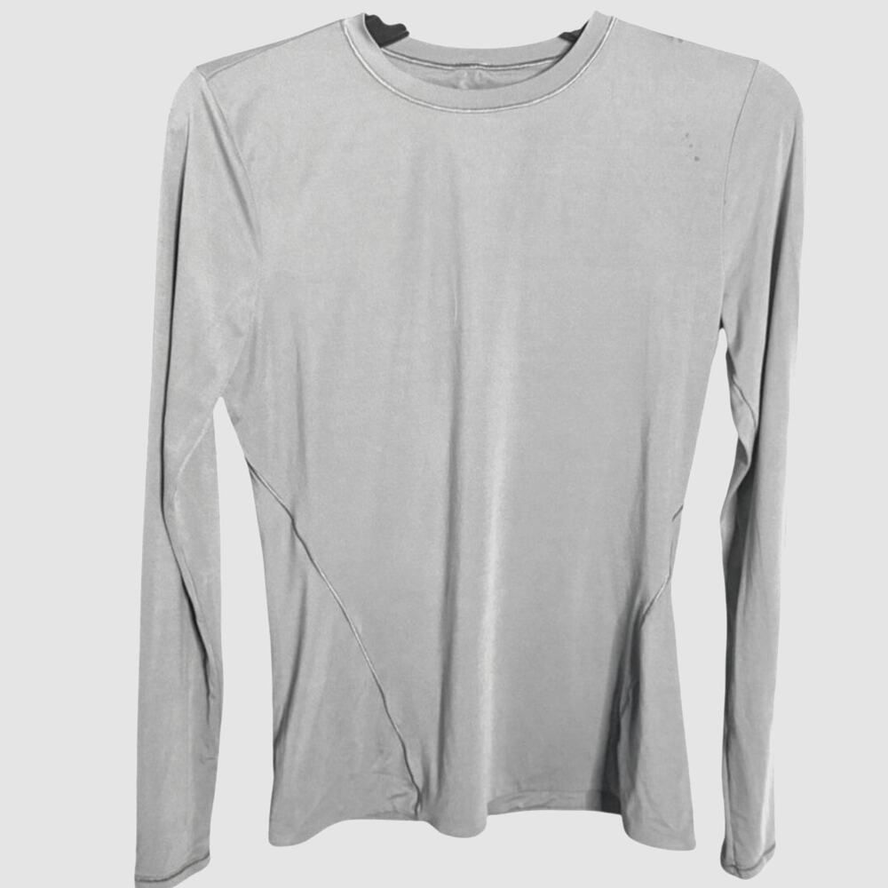 Lululemon Wundermost Ultra-Soft Nulu Crewneck Long Sleeve Solar Grey Size L - Picture 3 of 3